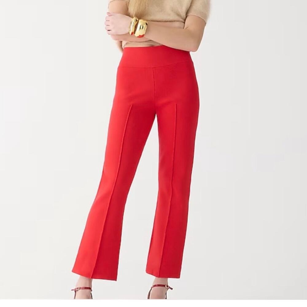 J Crew Delaney Kickout High Waist Sweater Pant Women's Medium Red